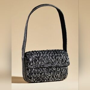Maeve by Anthropologie The Fiona Beaded Bag: Crochet Edition/Black NWT